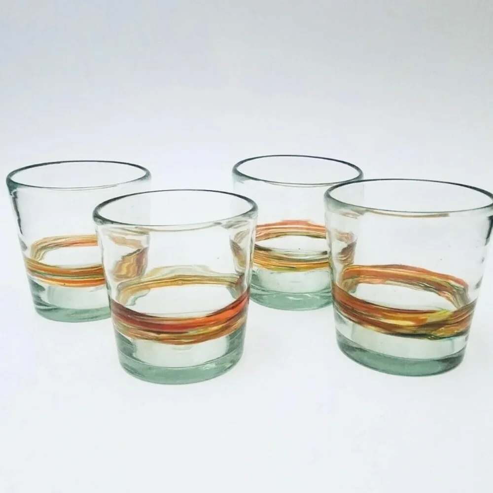 6 Crate & Barrel Granada Hand Blown Glasses